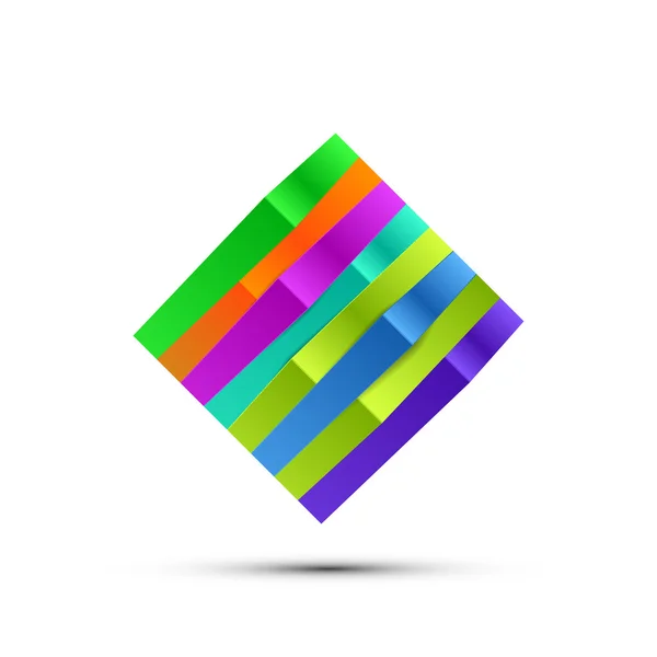 抽象的なカラフルな正方形のロゴ。ベクトル — ストックベクタ