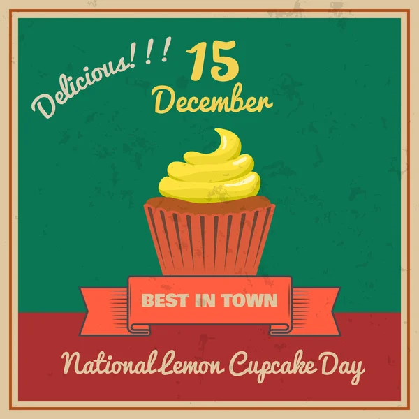 Національної лимонним кекс день Retor плакат вектор — стоковий вектор