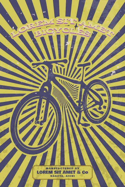 Rower starodawny plakat — Wektor stockowy