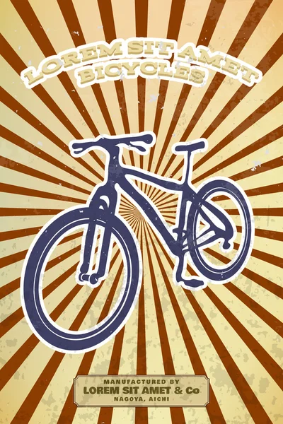 Oldtimer-Fahrrad-Plakat — Stockvektor