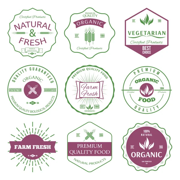 Labels and badges for organic — Stock Vector