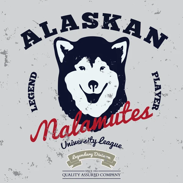 Alaskan malamute club. — Stockvector