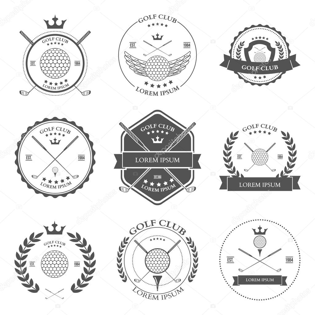 Golf labels and icons set. Vector