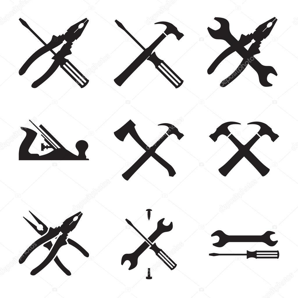 Tools icon set. Icons isolated on white background