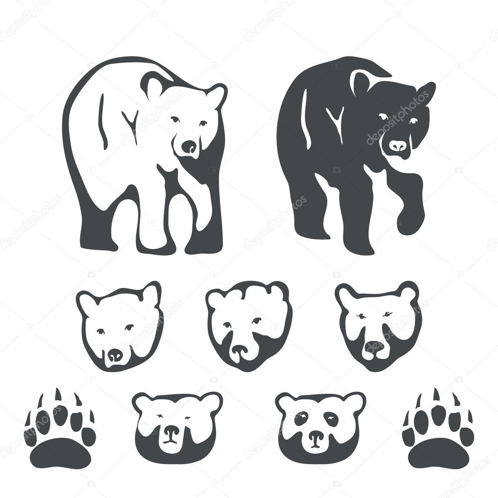Set of bears emblems