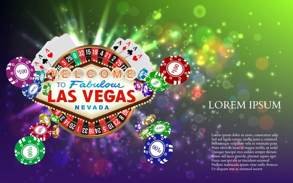 Casino Roulette Cartes à jouer witn Chips tombant — Image vectorielle