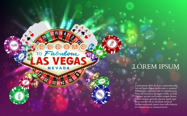 Roleta do casino jogando cartas witn Falling Chips —  Vetores de Stock