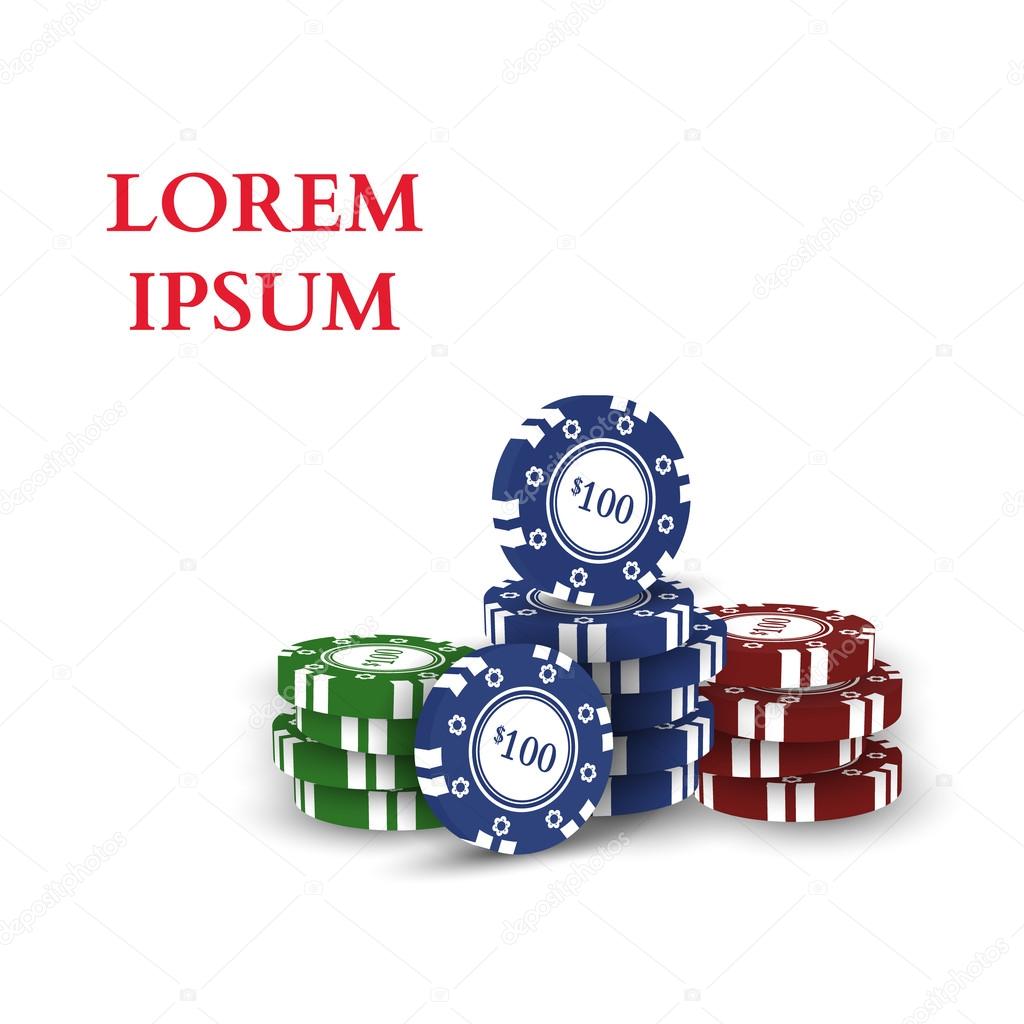 Casino chips isolated on white background. Vector