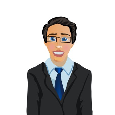 Çizgi film karakteri. İş adamı. Yöneticisi. Vektör