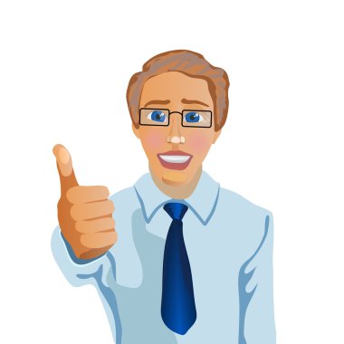 Çizgi film karakteri. İş adamı. Yöneticisi. Vektör