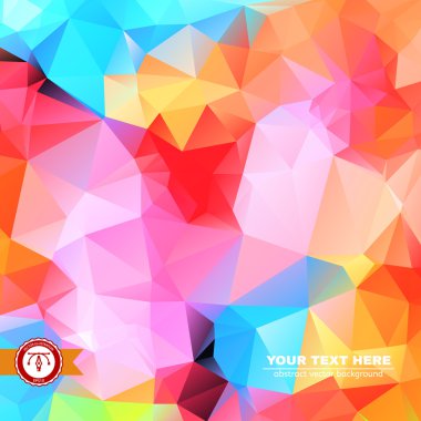 Soyut renkli üçgen arkaplan. Vektör illüstrasyonu
