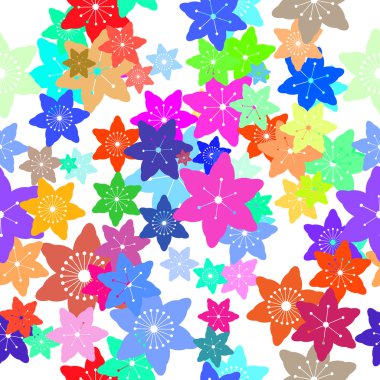 Soyut renkli çiçekler Seamless modeli. Vektör