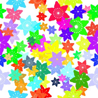 Soyut renkli çiçekler Seamless modeli. Vektör