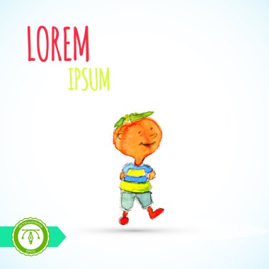 Çocuk. Suluboya. Vektör çizim