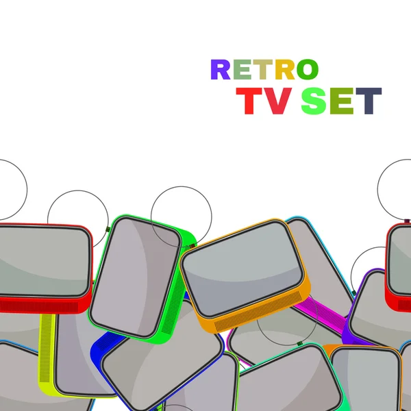 Colorful Retro Tv set isolated. Vector — Stock Vector