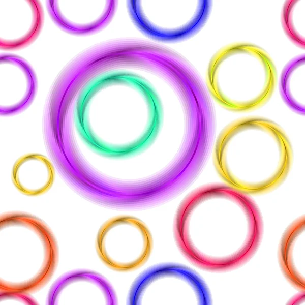 抽象的なカラフルな円のシームレスなパターン。ベクトル — ストックベクタ