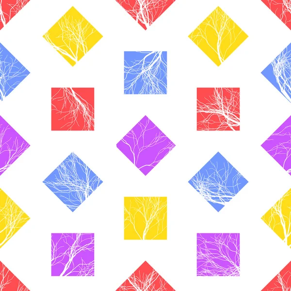 รูปแบบสี่เหลี่ยมจัตุรัสสีสันสดใสไร้รอยต่อ เวกเตอร์ — ภาพเวกเตอร์สต็อก