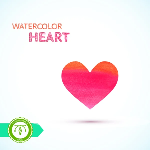 Watercolor Heart. Vector — Stock Vector