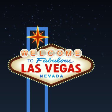 Night Las Vegas Sign. Vector clipart