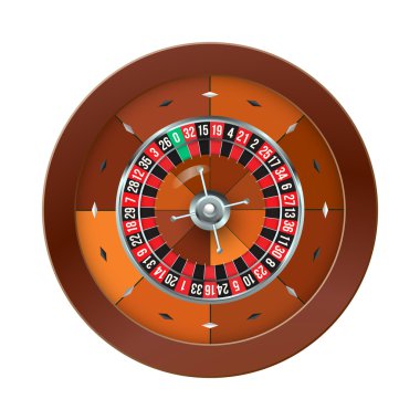 Casino rulet üzerinde beyaz izole. Vektör