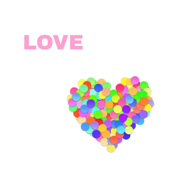 Corazón colorido de Confetti. Vector — Vector de stock