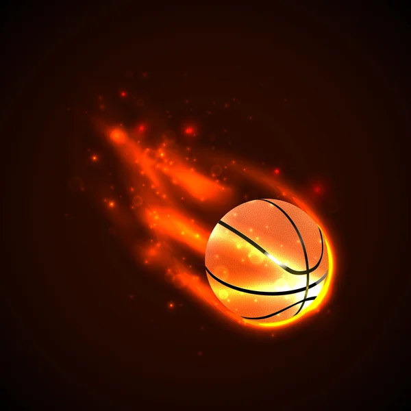 Basketball on fire. Vector — Stock Vector