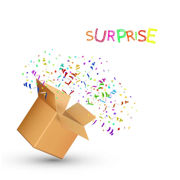 Açık fireworks uygulamasından konfeti kutu ile. Vektör