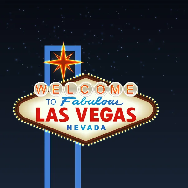 Gece Las Vegas imzala. Vektör
