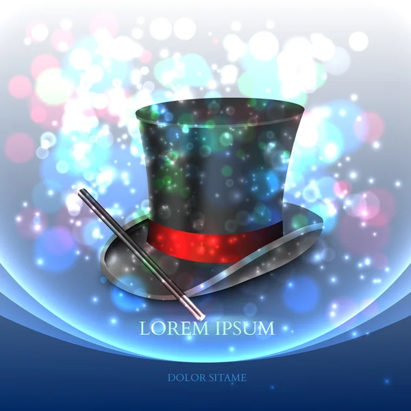 Magician Top Hat with magic particles. Vector — Stock Vector