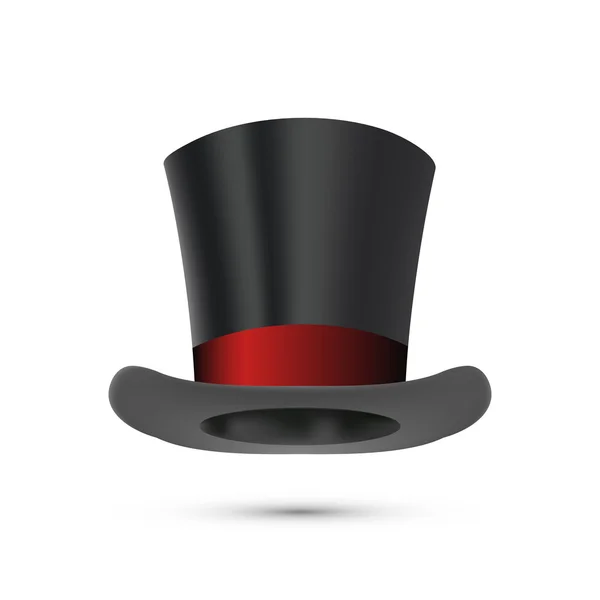 Top Hat diisolasi dengan warna putih. Vektor - Stok Vektor