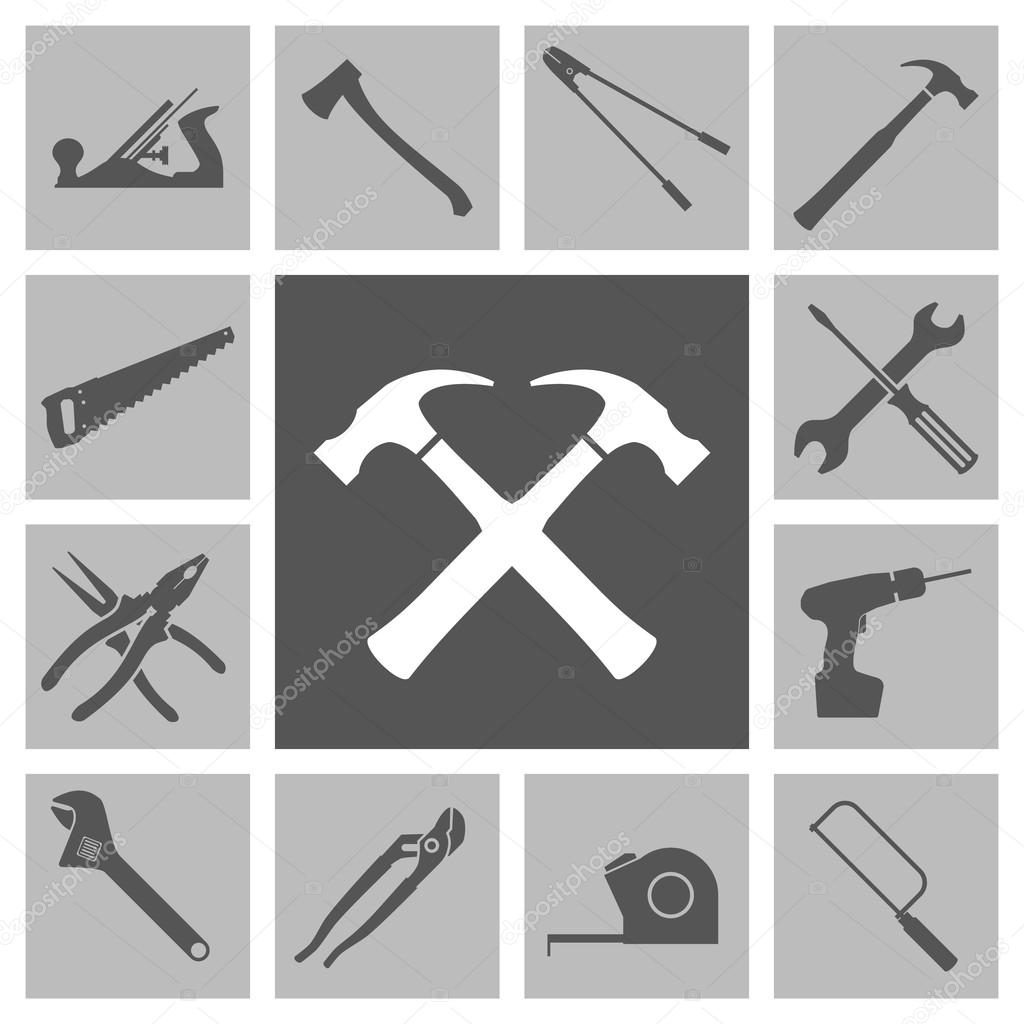 Tools icons. Vector