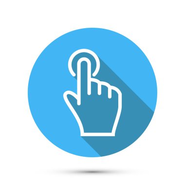 Düz Sosyal Icon el dokunmatik.