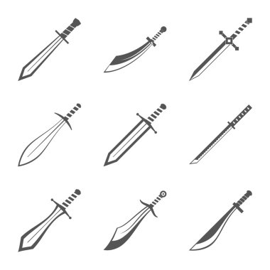 Hanedan kalkan ve kılıç ve süvarileri kümesi