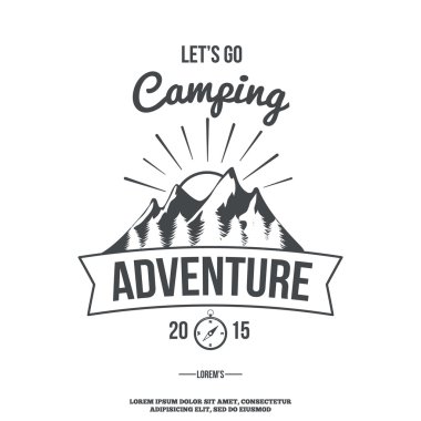 kamp vahşi macera rozet grafik tasarım