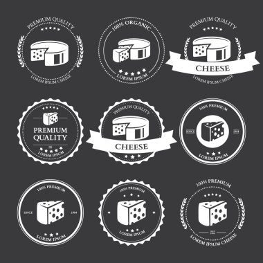 Sigorta primi peynir etiket kümesi rozetleri