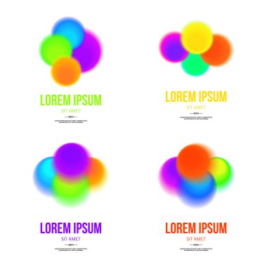 Soyut renkli logolar tasarım şablonu kümesi