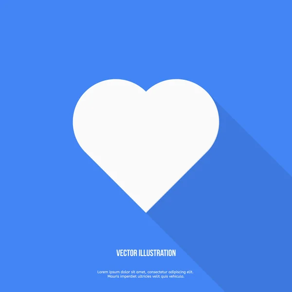 Icono web del corazón. Diseño plano . — Vector de stock