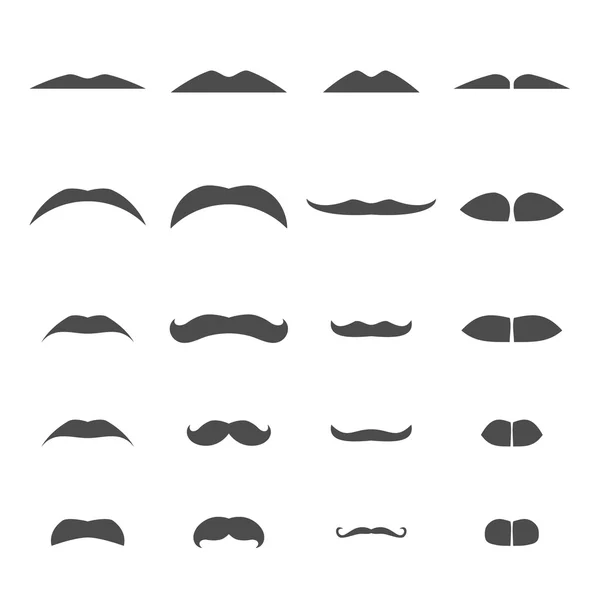 Set of mustache face parts — Stock Vector