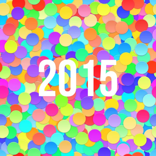 Happy 2015 new year on abstract round background — Stock Vector