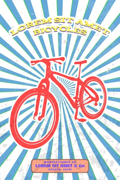 Vintage bicycle poster — Stock Vector