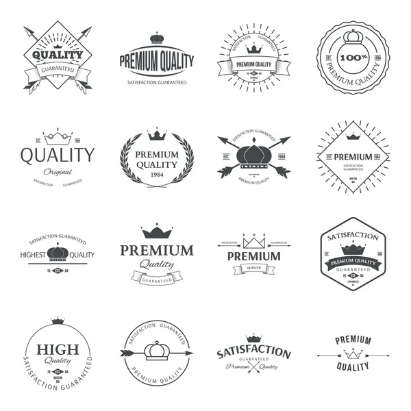 Set di etichette e badge di qualità premium — Vettoriale Stock