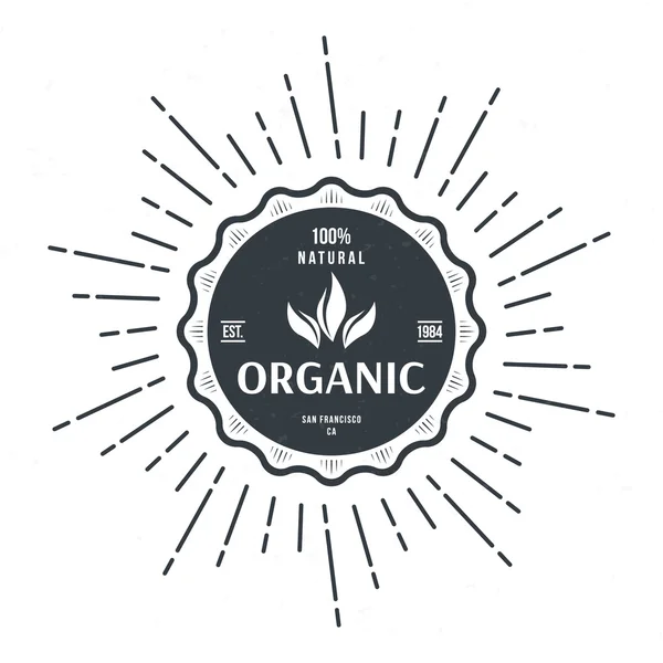 Vintage style label for organic food and drink — Stock Vector