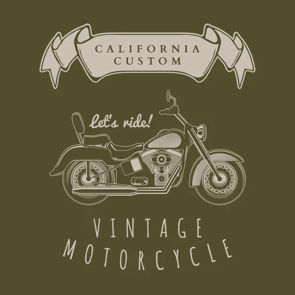 Motocykl vinobraní grafika, typografie tričko Vintage — Stockový vektor