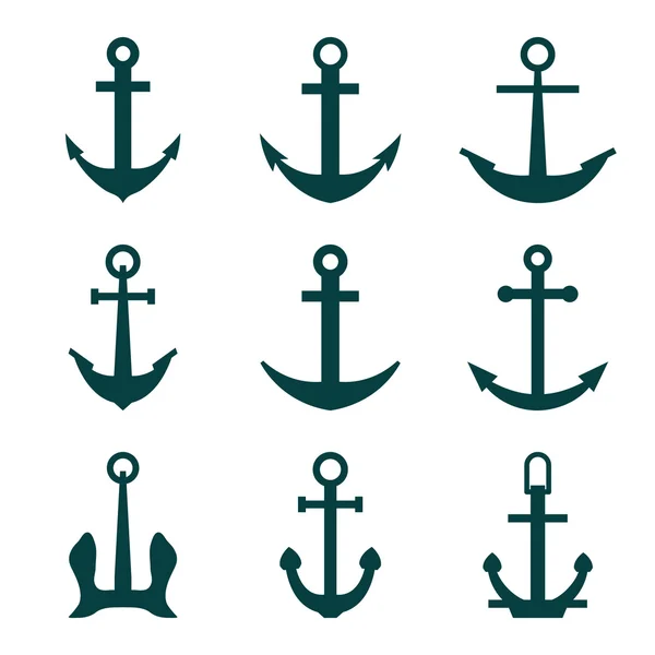 Set of Anchors vector — Stock Vector