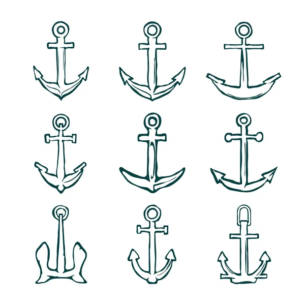 Set of Anchors vector — Stock Vector