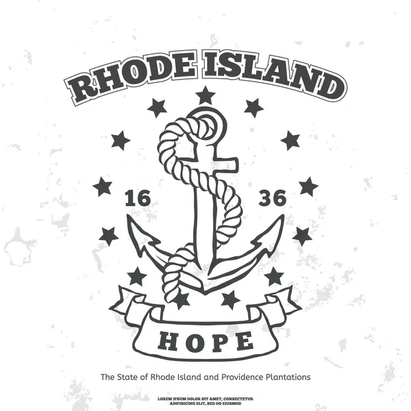 Anchor with rope and hope. Design elements. T-shirt print — Stock Vector