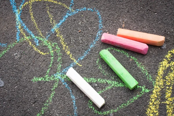 Chalk on playground — Stock Photo, Image