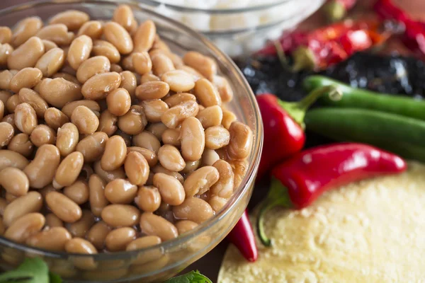 Bowl of Cooked Pinto Beans — Stock Photo, Image