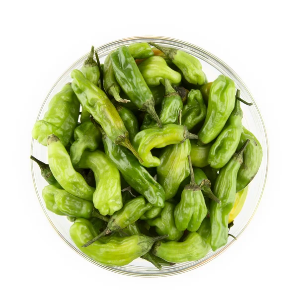 Shishito Peppers in Bowl Isolated — Stock Photo, Image