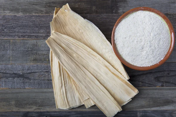 Att göra Tamales ingredienser — Stockfoto